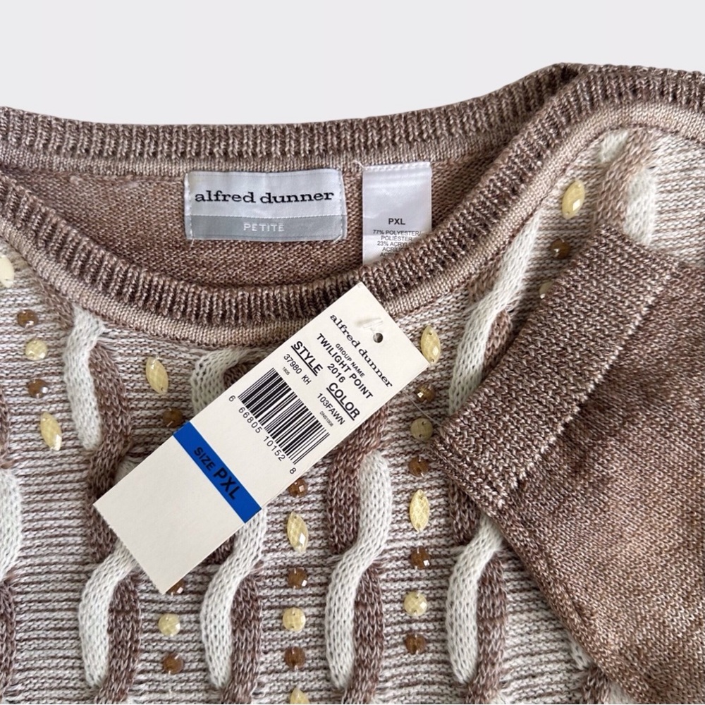 Alfred Dunner Petite Textured Knit Sweater - Picture 7 of 7
